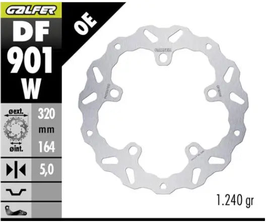 Galfer Brake Rotor Fixed Wave For Motorcycle - Front