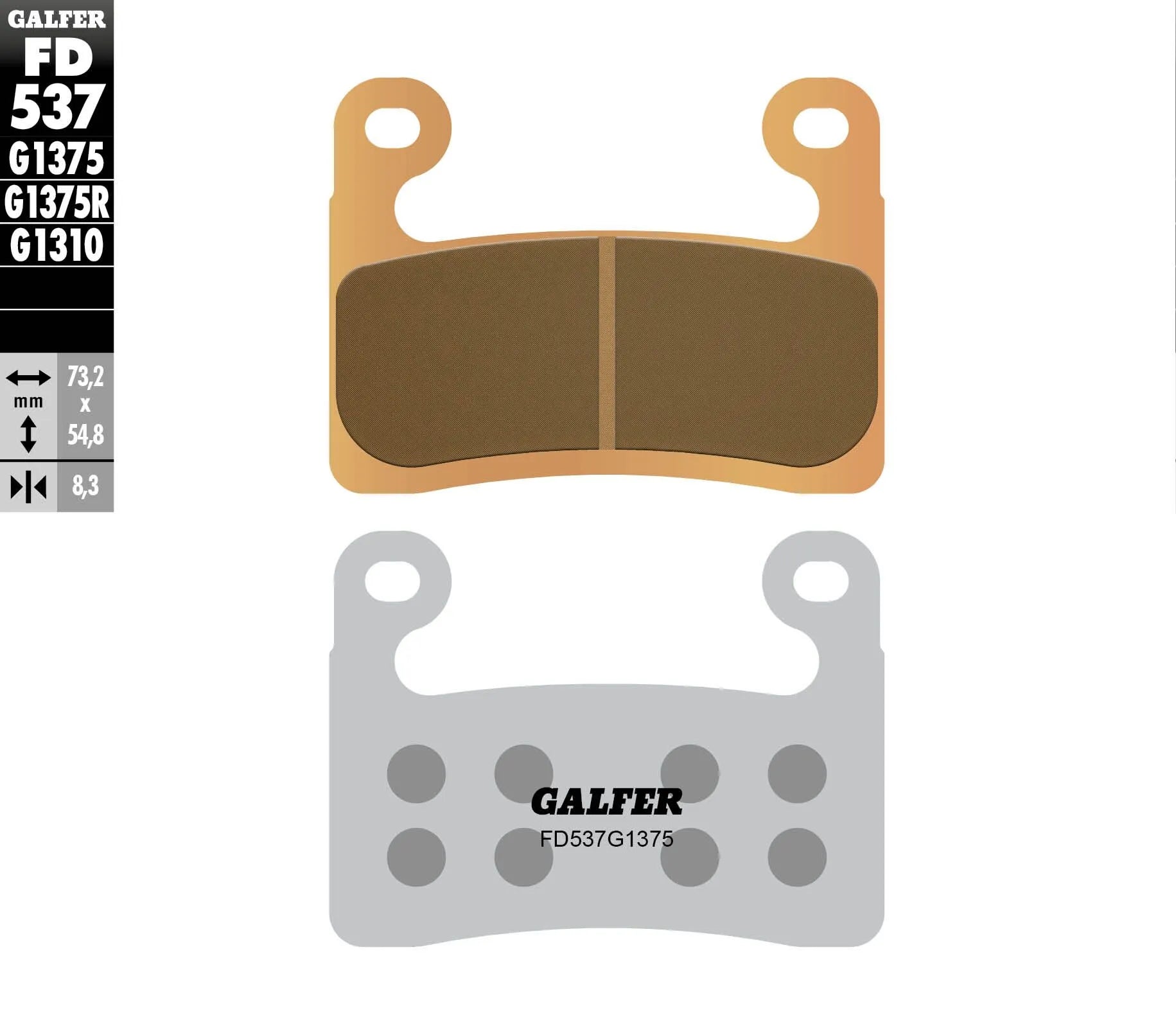 Galfer Hh Sintered Brake Pads For Motorcycle - Front