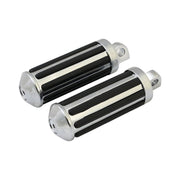 MCS Rail foot pegs large diameter - Chrome w/rubber inlays