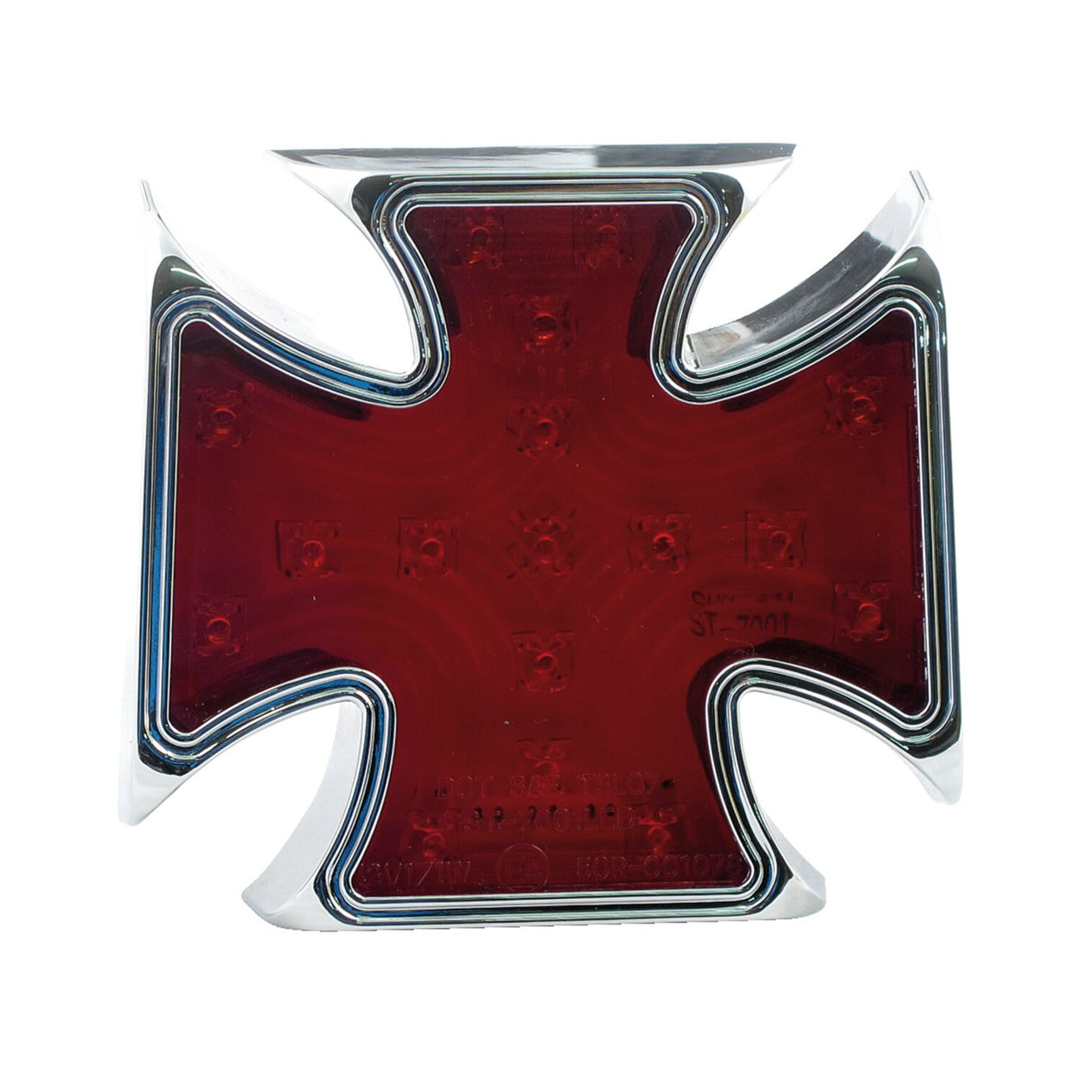 MCS Maltese cross billet LED taillight - Red lens