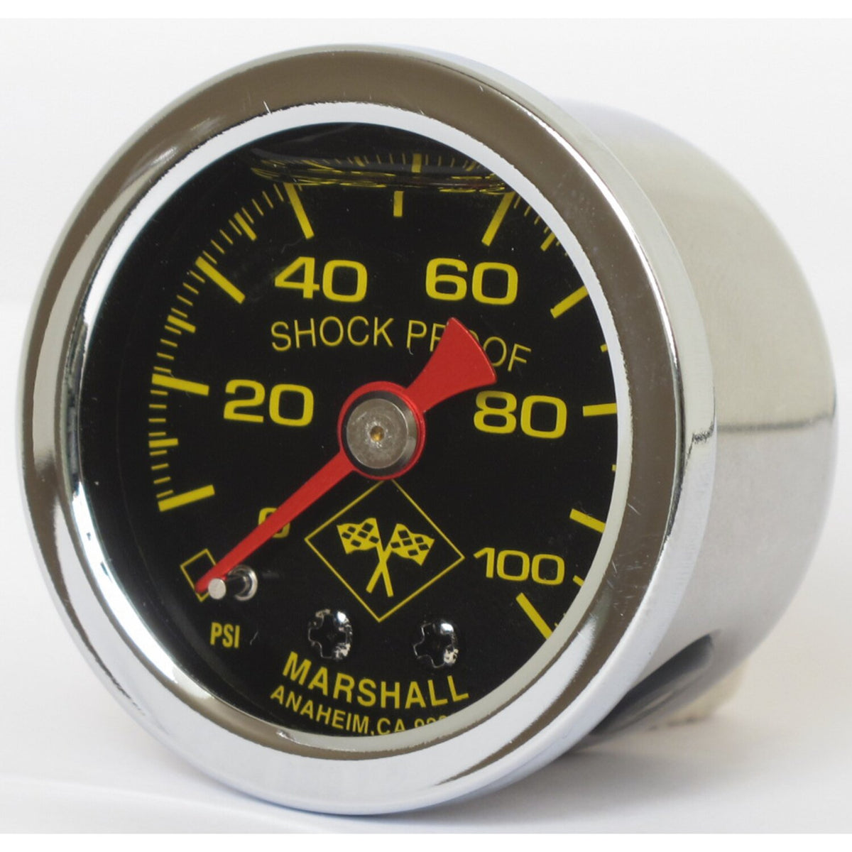 Marshall oil pressure gauge 0-100 PSI - Stainless housing