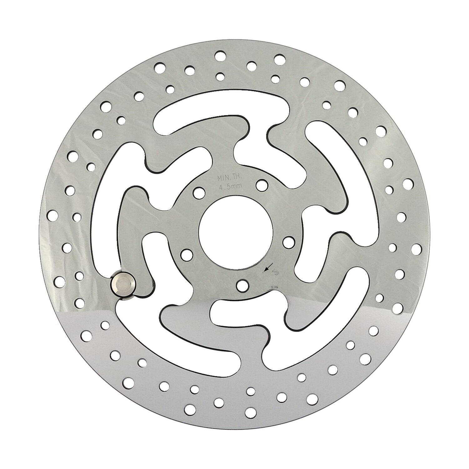MCS Brake rotor right front - Polished stainless