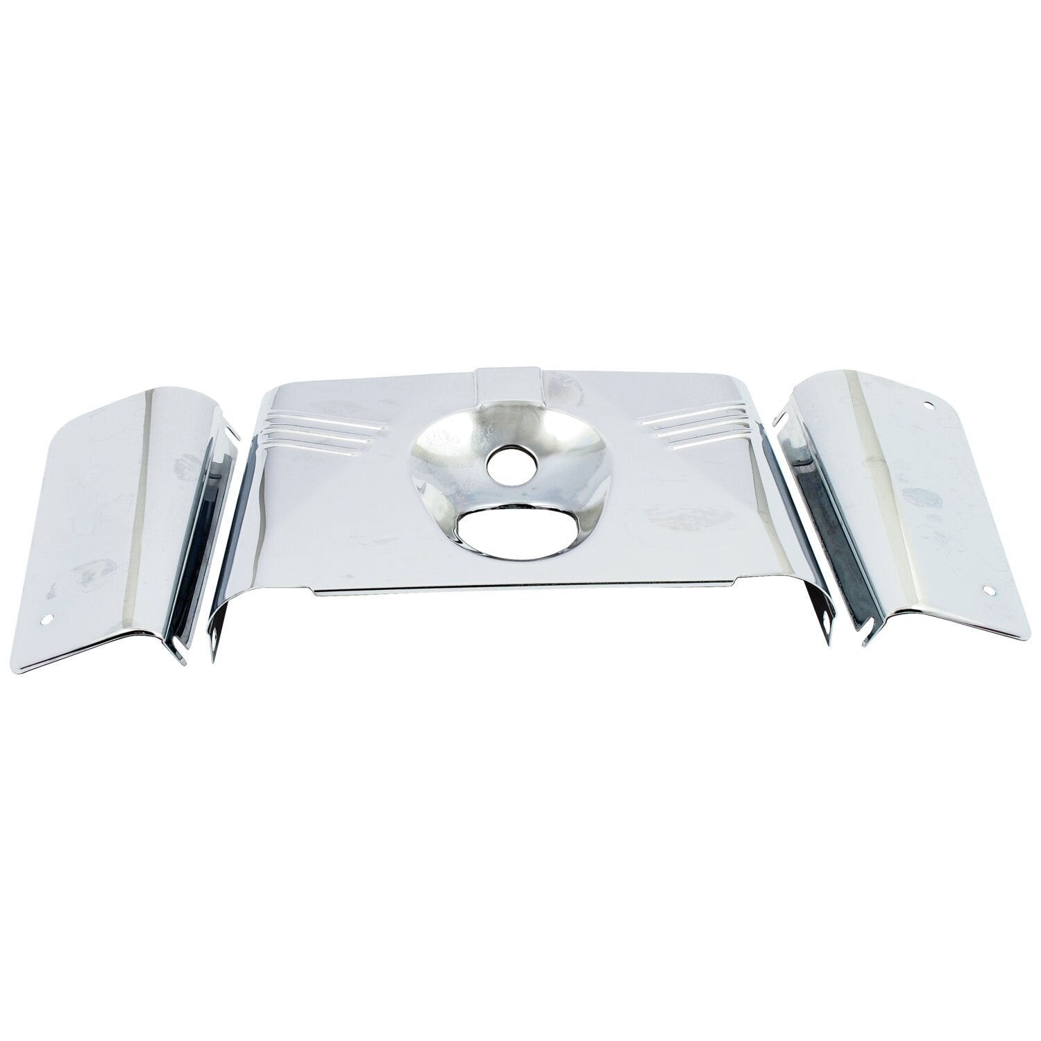 MCS Fork panel kit 3-piece - Ribbed - Chrome