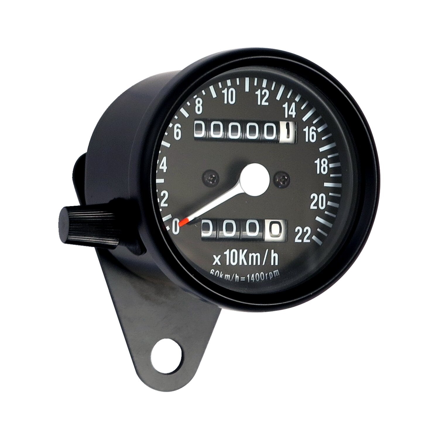 MCS Mini speedo 2:1 kmh - with tripmeter black