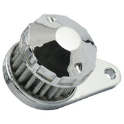MCS Crankcase breather filter cone top - Chrome