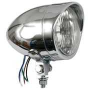 MCS Long bullet 4" H4 headlamp - with visor - Chrome