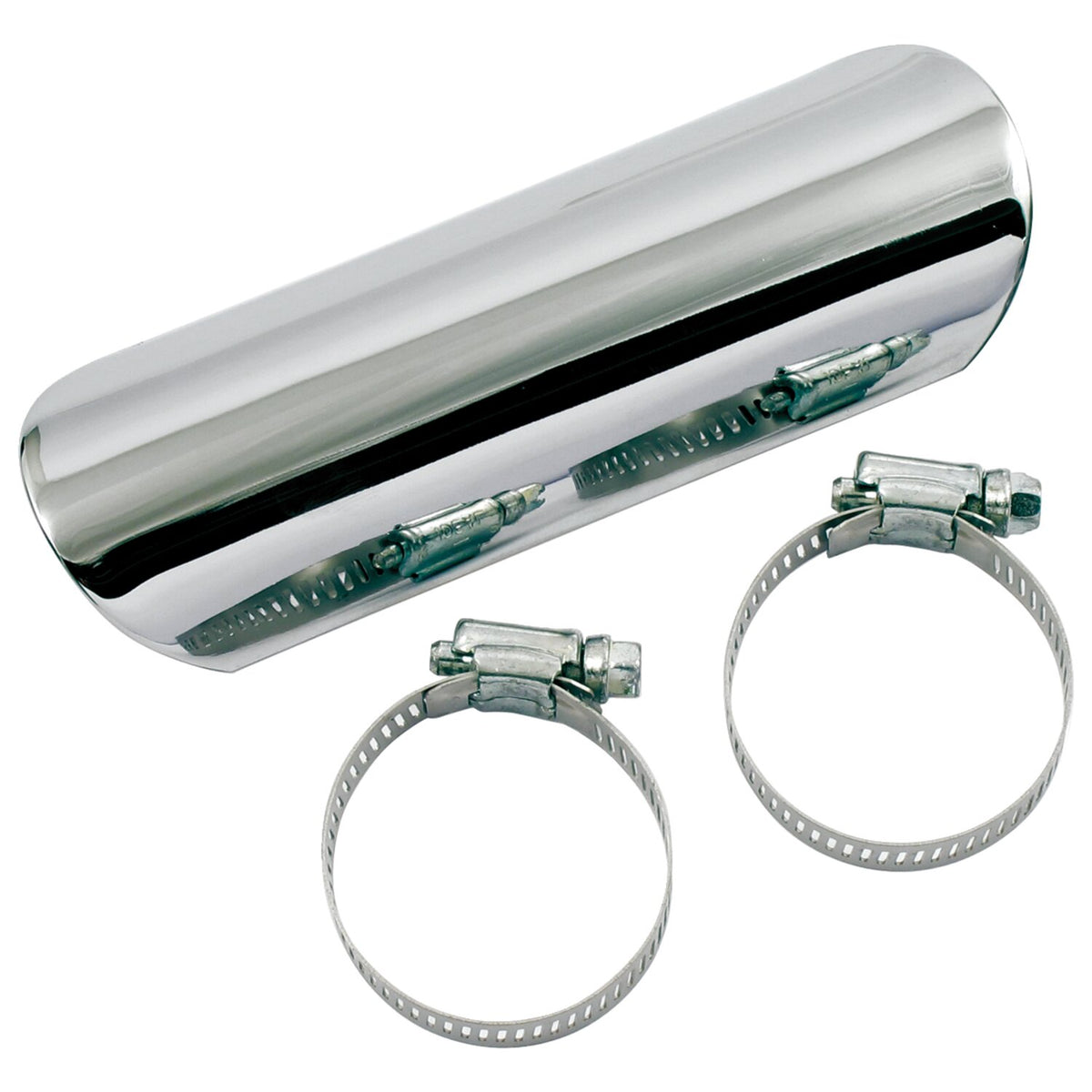 Paughco Straight Heatshield / boot guard - 6" - Chrome