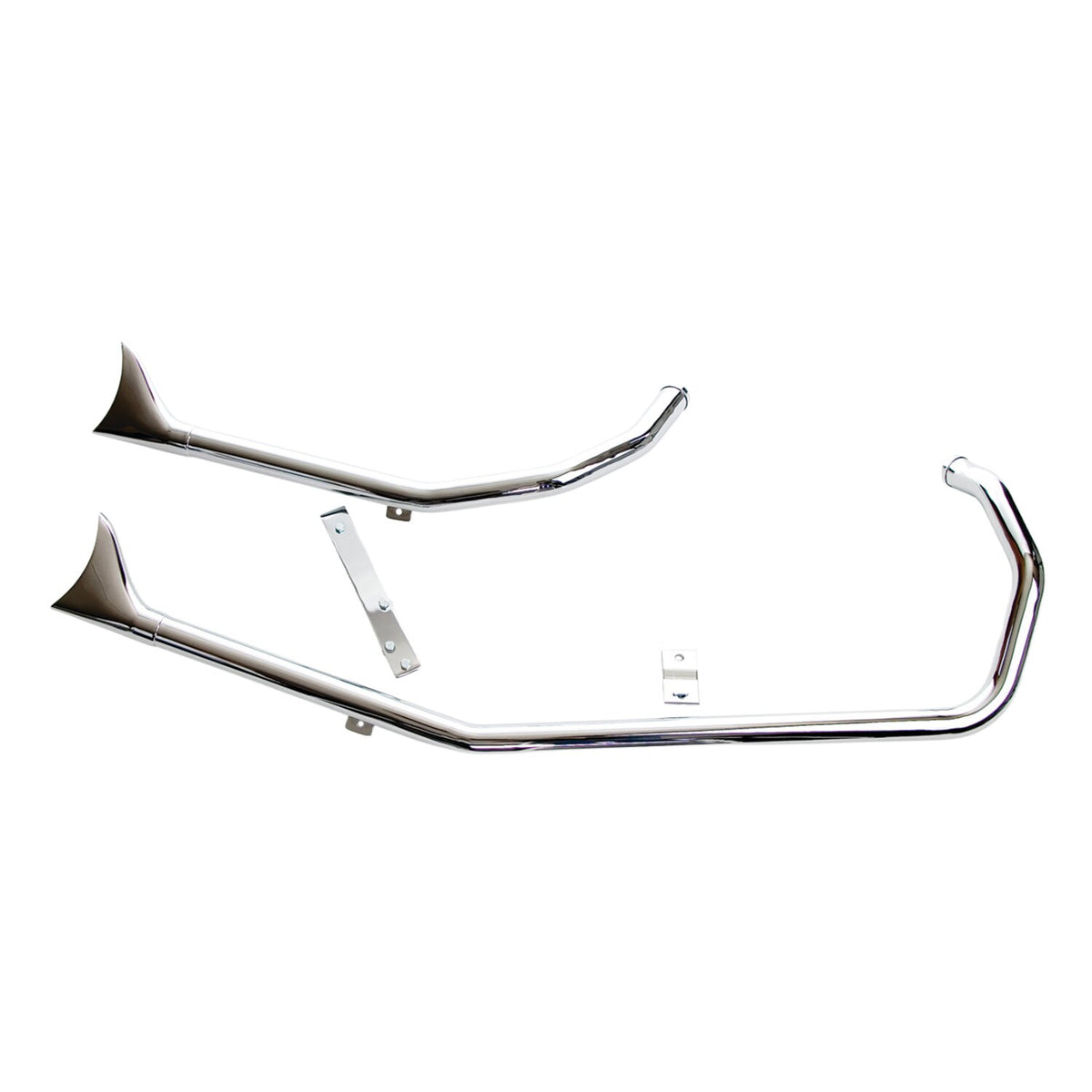 Paughco Upswept Fishtail exhaust - Chrome