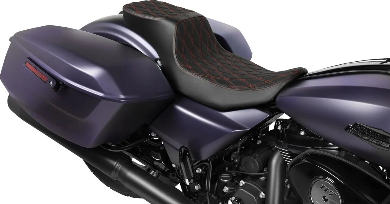 Drag Specialties Predator 2-up Extended Reach Seat - For Harley Davidson
