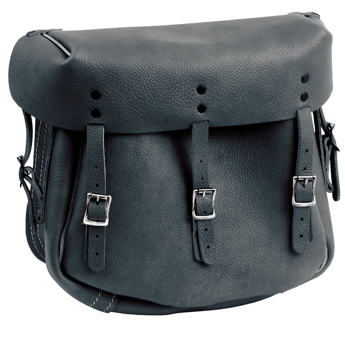 Samwel Army style leather saddlebag set - Black