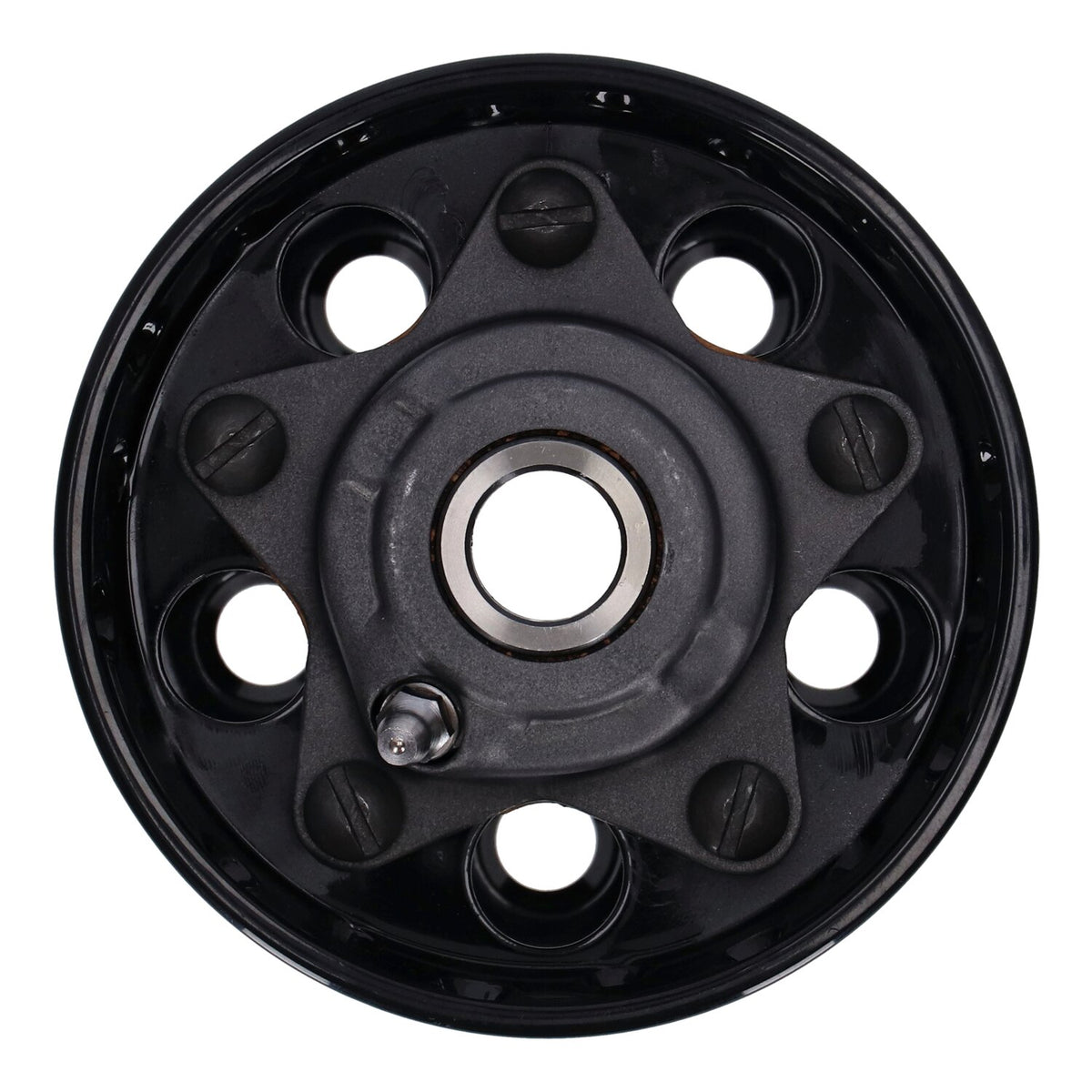 V-Twin Mfg Custom Star hub for OEM axle - Black with chrome star