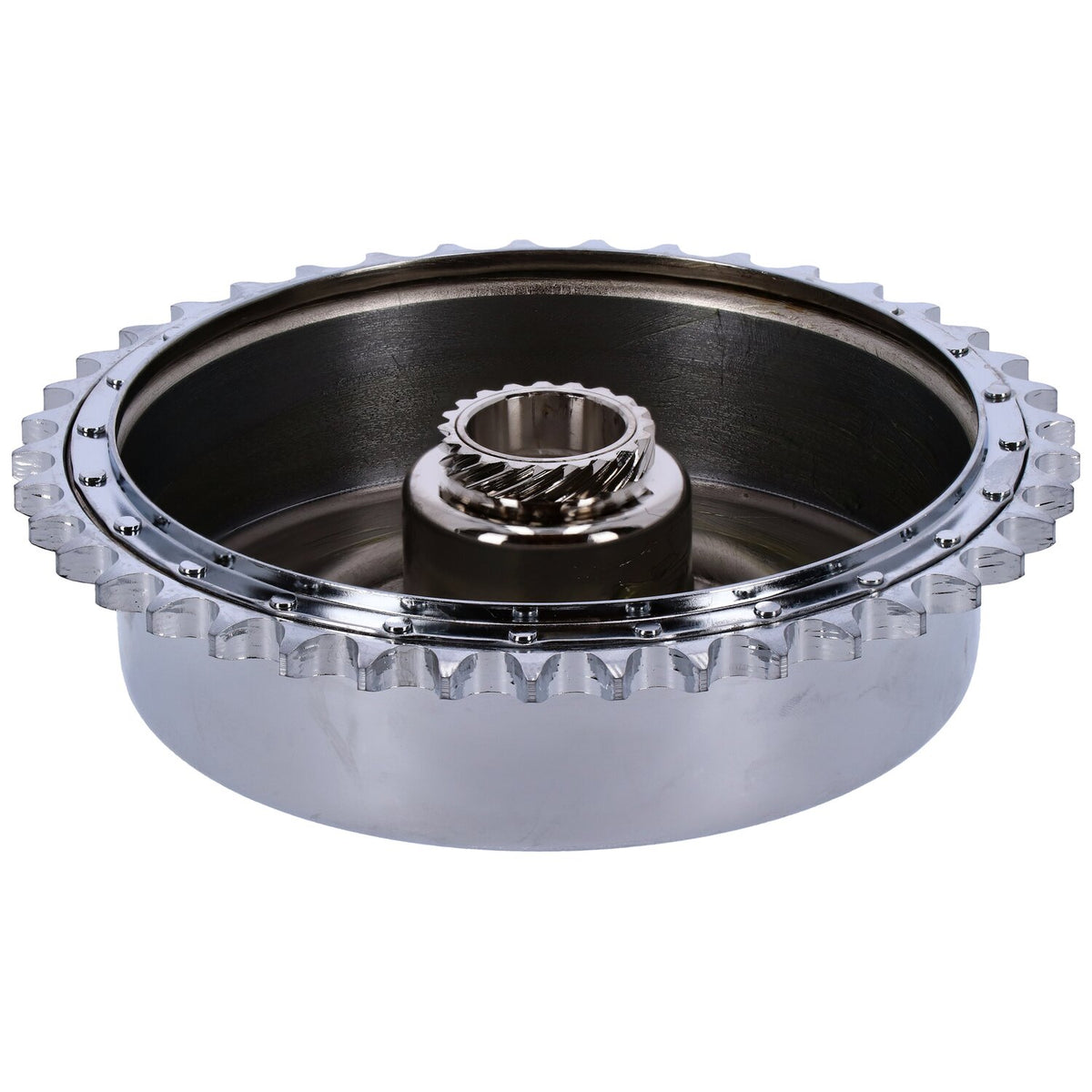 MCS 45" Flathead rear brake drum & sprocket - Chrome