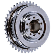 MCS 45" Flathead rear brake drum & sprocket - Chrome