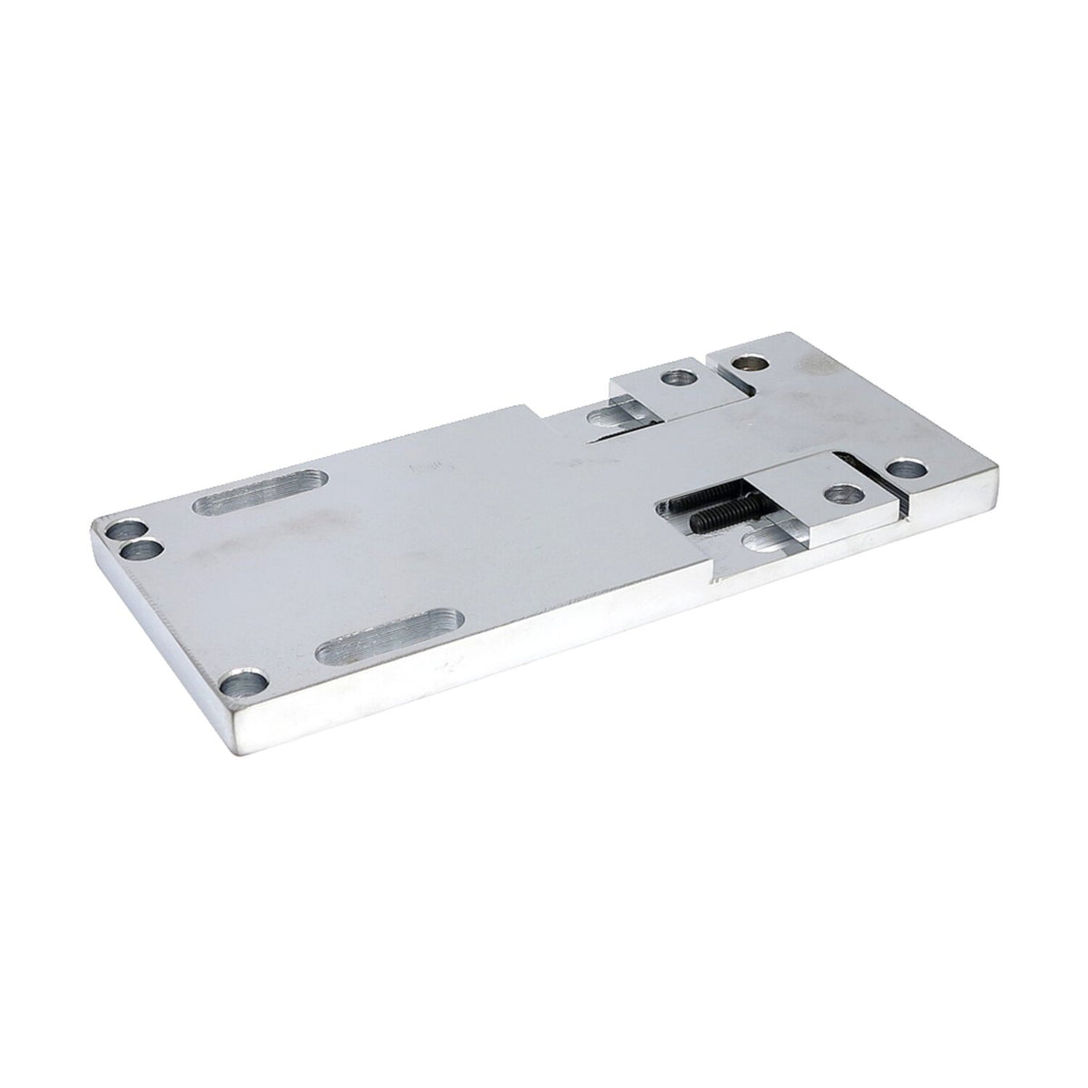 MCS 4-speed transmission mount plate - adjustable - Chrome