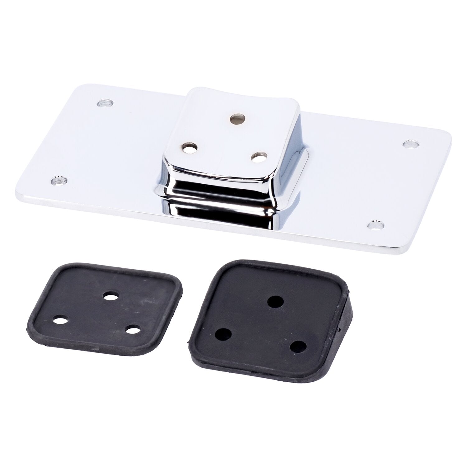 MCS License plate bracket flat - Chrome