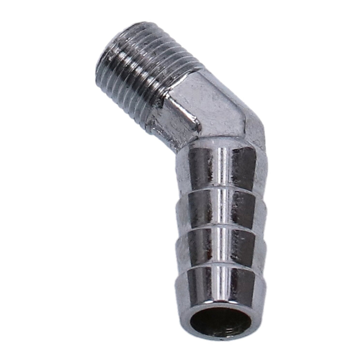 Gardner-Westcott Oil line fitting 45 degree - 1/8"-27 NPT to 3/8" - Chrome