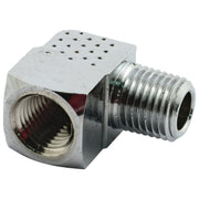 MCS Adapter oil line fitting 90 degrees - 1/4" NPT - Chrome