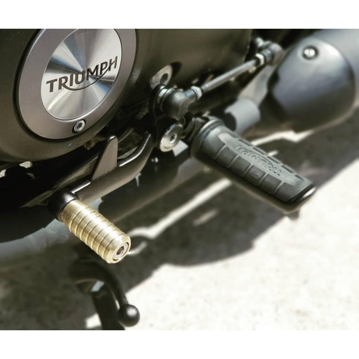 Motone shifter end peg ribbed - Brass