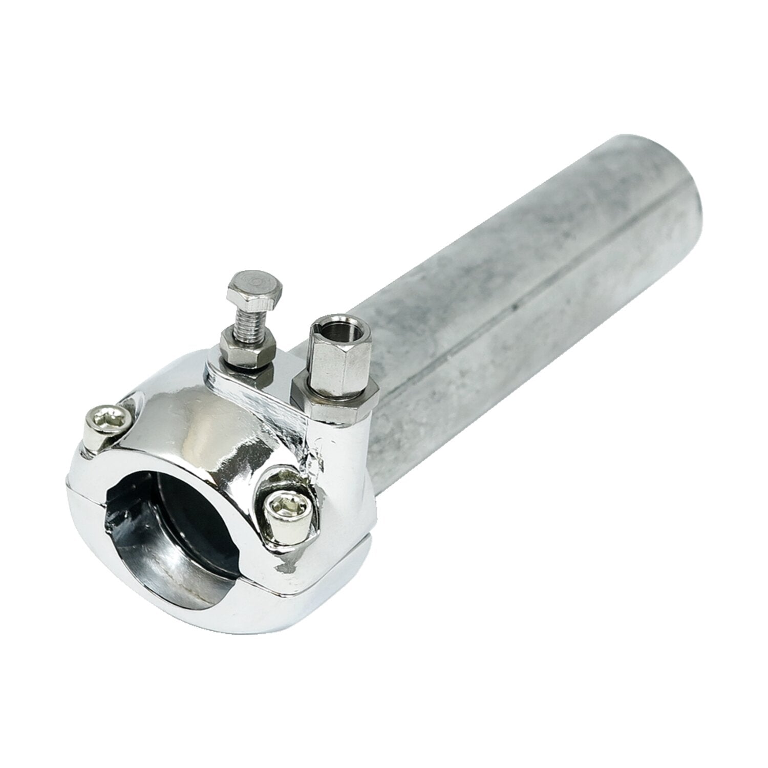MCS Universal metal throttle grip 1" handlebars chrome