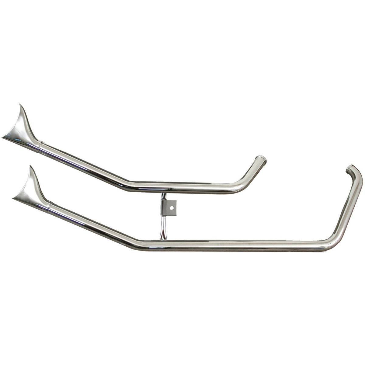 Paughco Upswept Fishtail exhaust - Chrome