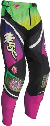 Moose Offroad Sahara Pants - Black/Green/Fluorescent Pink/Purple/White