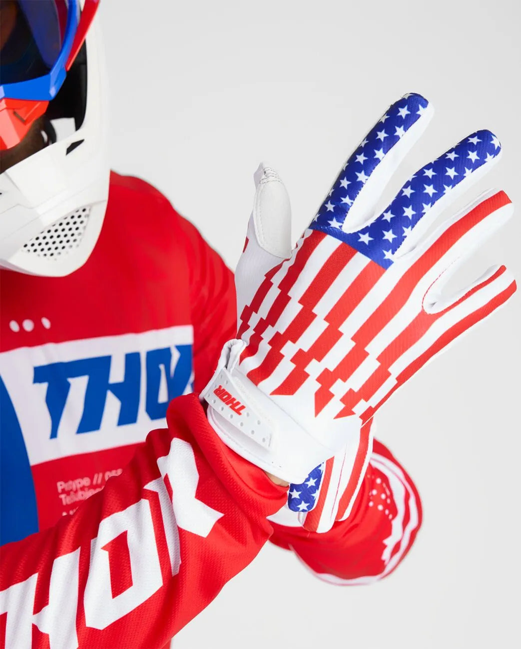 Thor Launchmode Gloves - Blue/Red/White