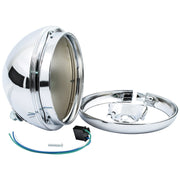 MCS 7" headlamp shell with trim ring only - Chrome