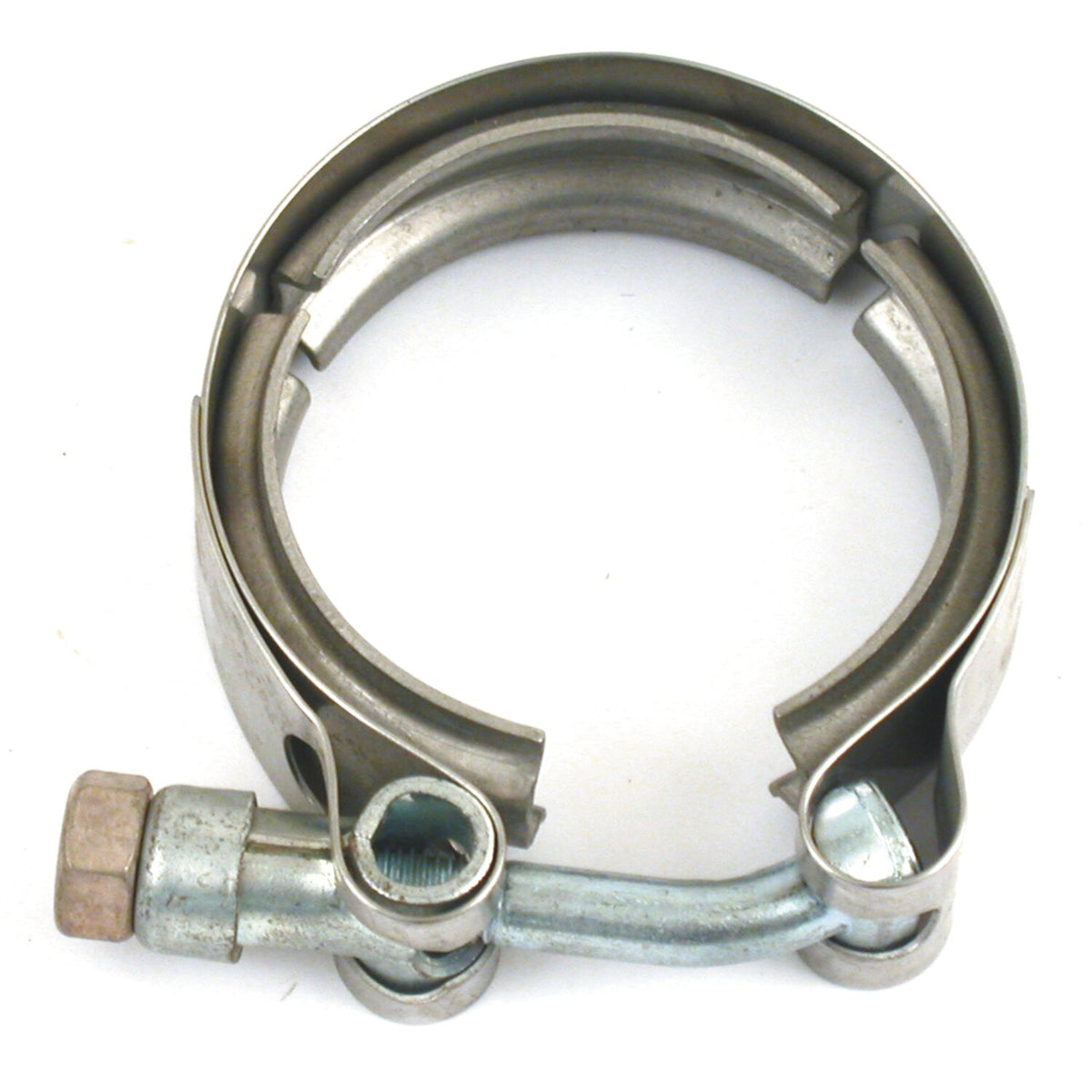 Paughco FLT 1-7/8" muffler clamp - V-style - Chrome