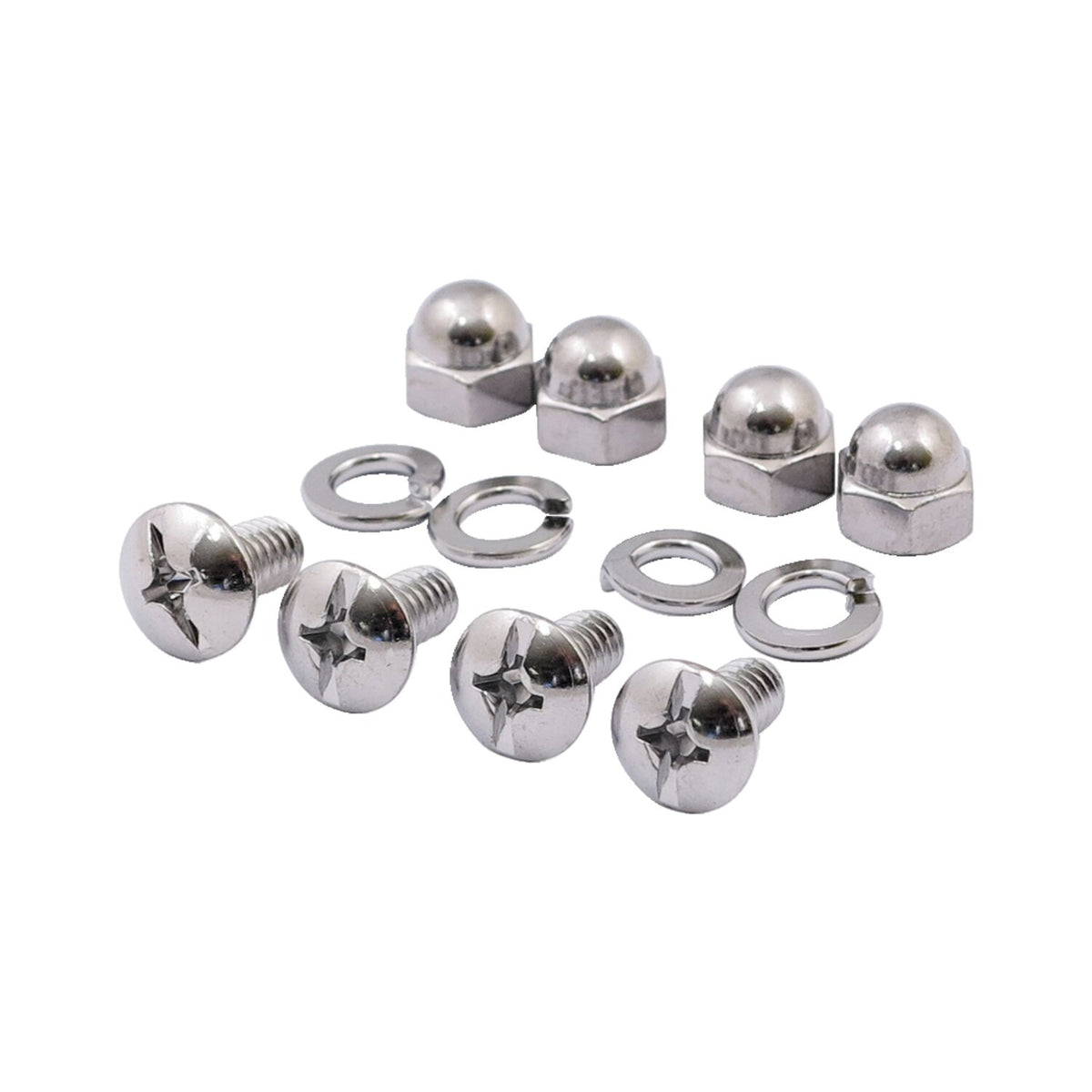 MCS License plate mount kit - Mushroom/Acorn - Chrome