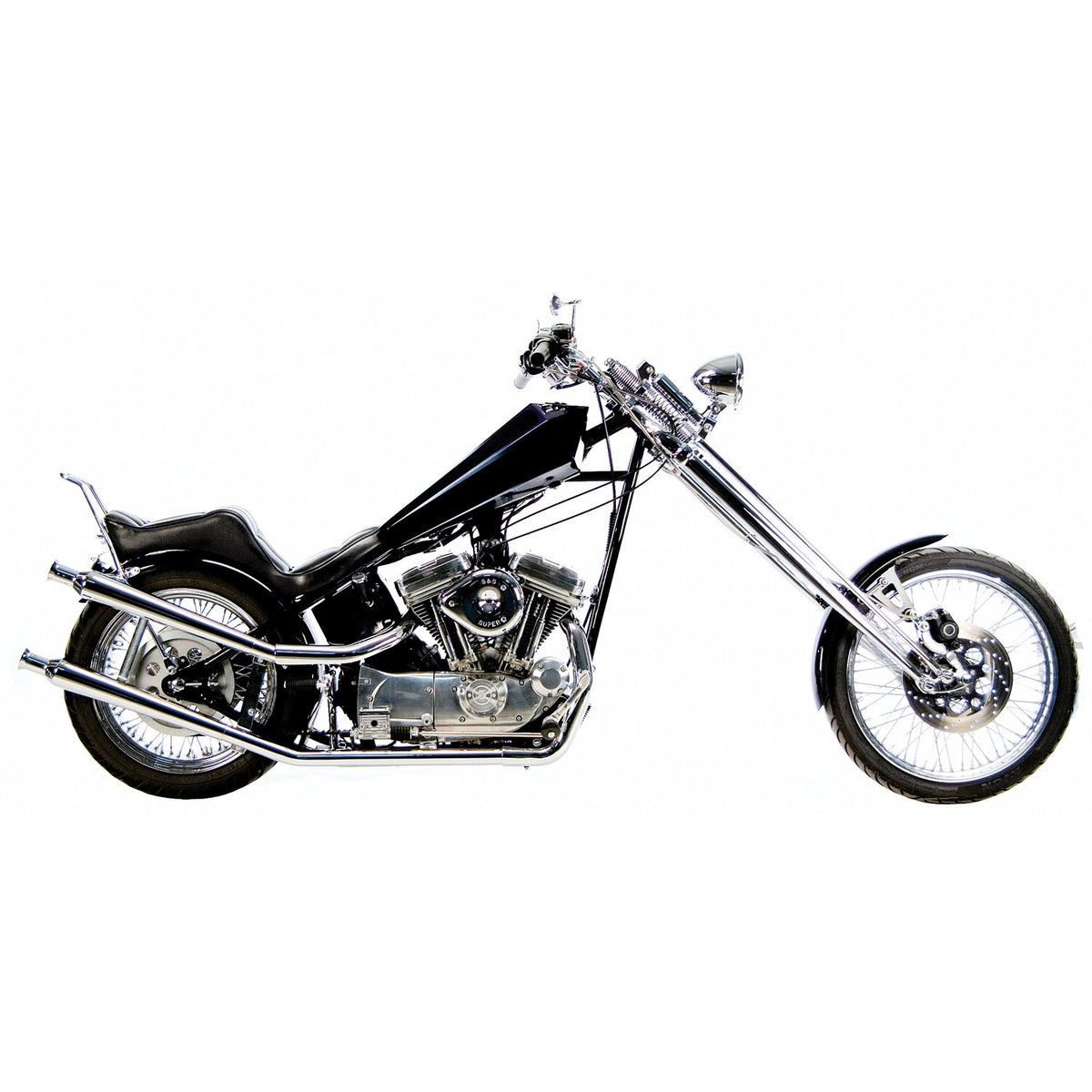 Paughco Upswept head pipes - S-pipe - around oil tank