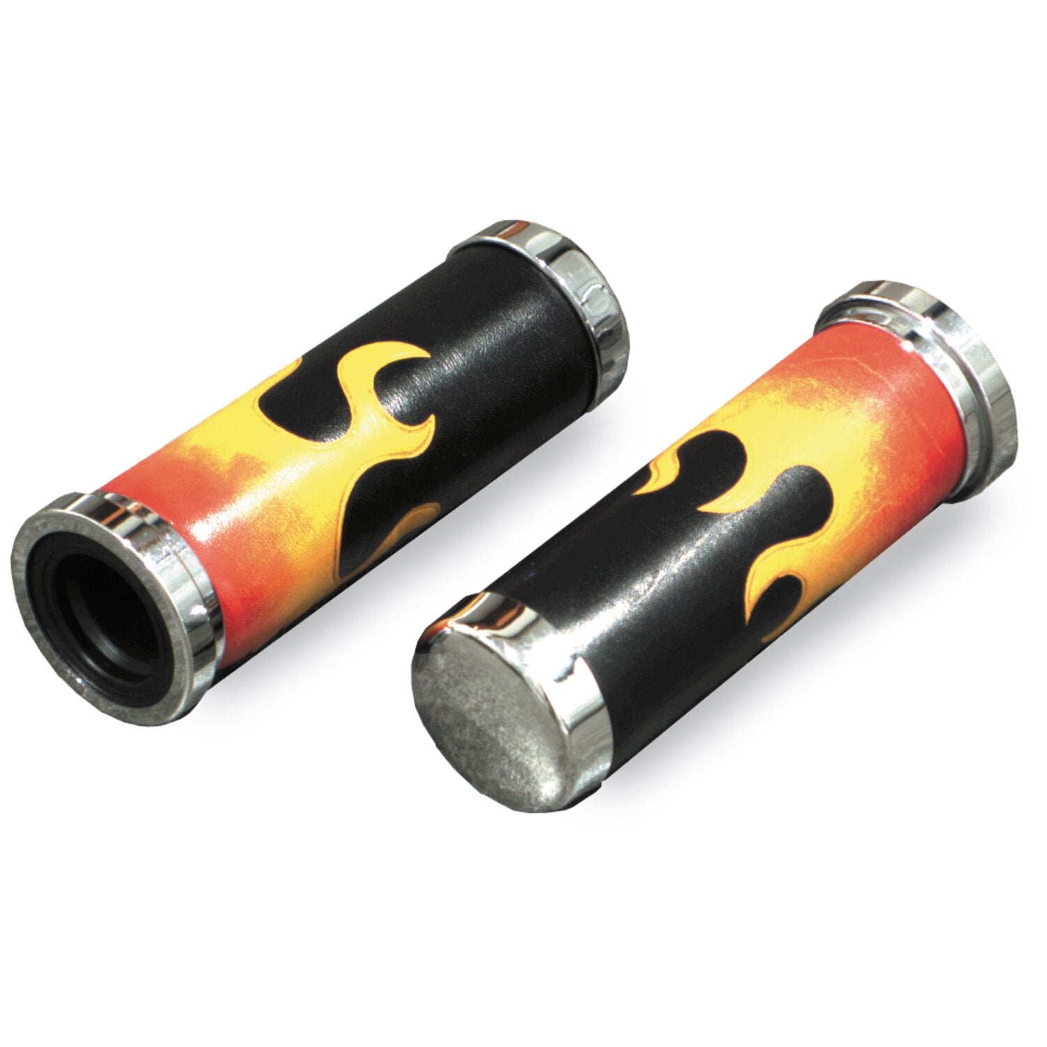 MCS Handlebar grip set Flamed leather cushion