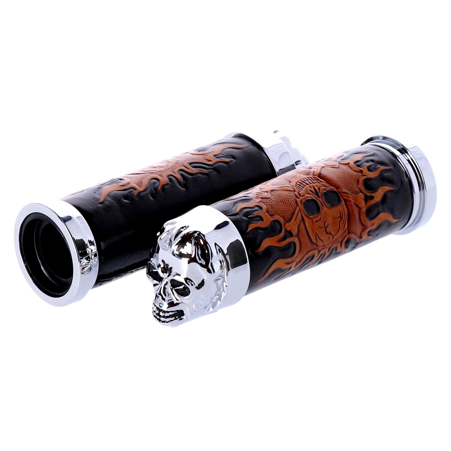 MCS Handlebar grip set Cushion Skull leather