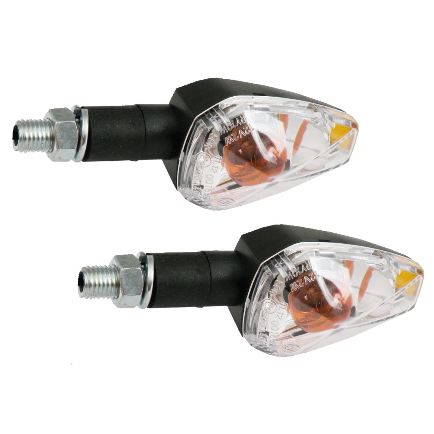 MCS Big peak turn signal set 20mm stem - Black