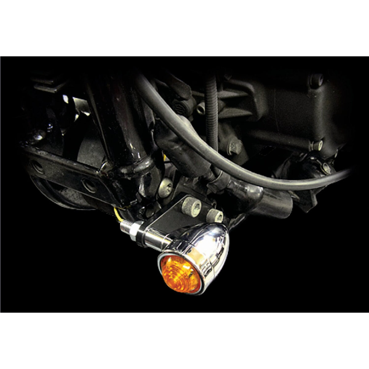 MCS XL Sportster turn signal mount brackets - Front - Black