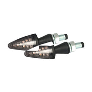 MCS Black peak LED turn signals - Black - Smoke lens