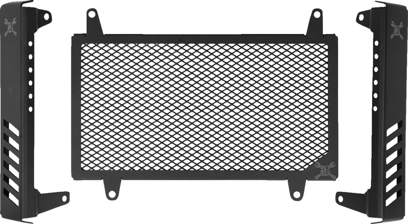 Burly Brand Slash Cut Radiator Guard - Black Aluminum