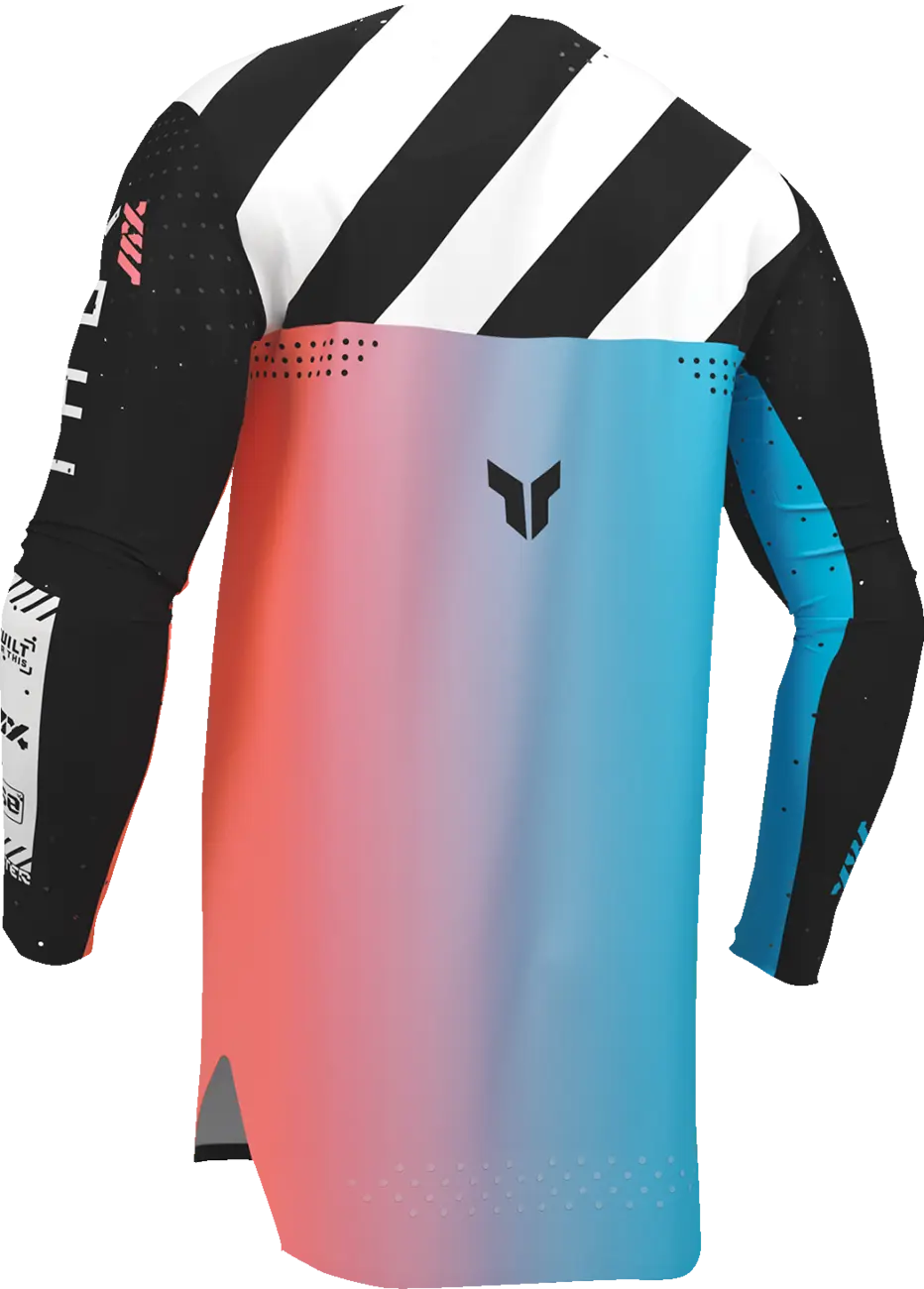 Thor Youth Sportmode Synth Jersey - Black/White/Turquoise/Coral