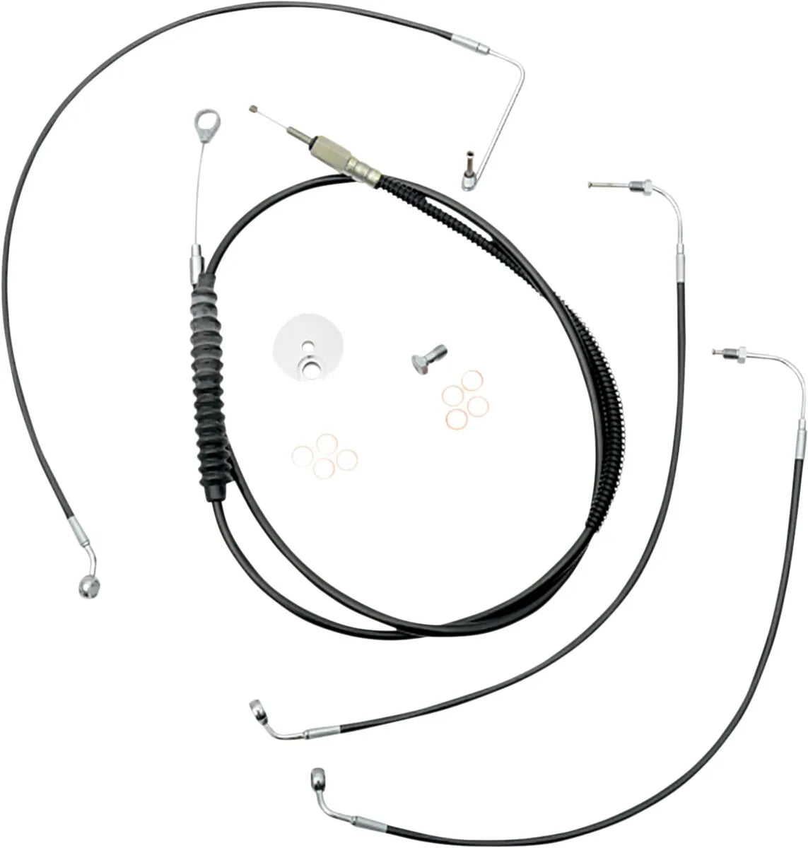 La Choppers Standard Black Vinyl Handlebar Cable Kit for Ape