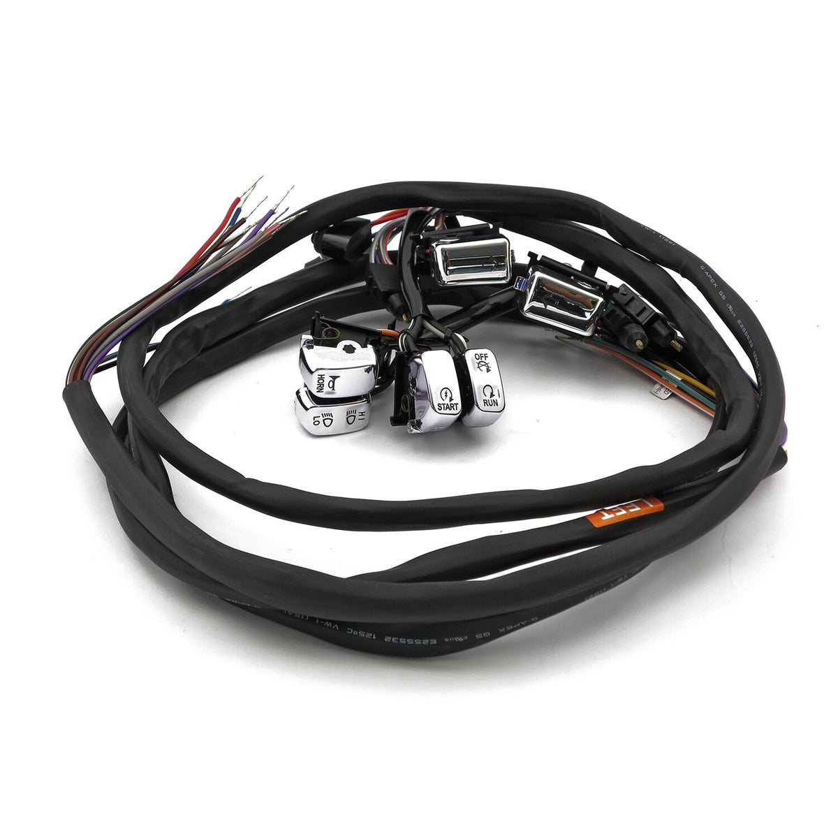 MCS Handlebar switch & wiring kit - Radio/Cruise - LED - Chrome
