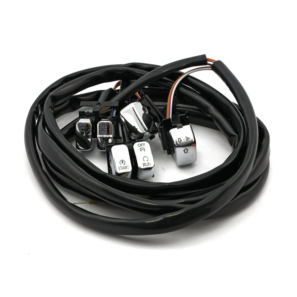 MCS Handlebar switch & wiring kit - Standard - Chrome
