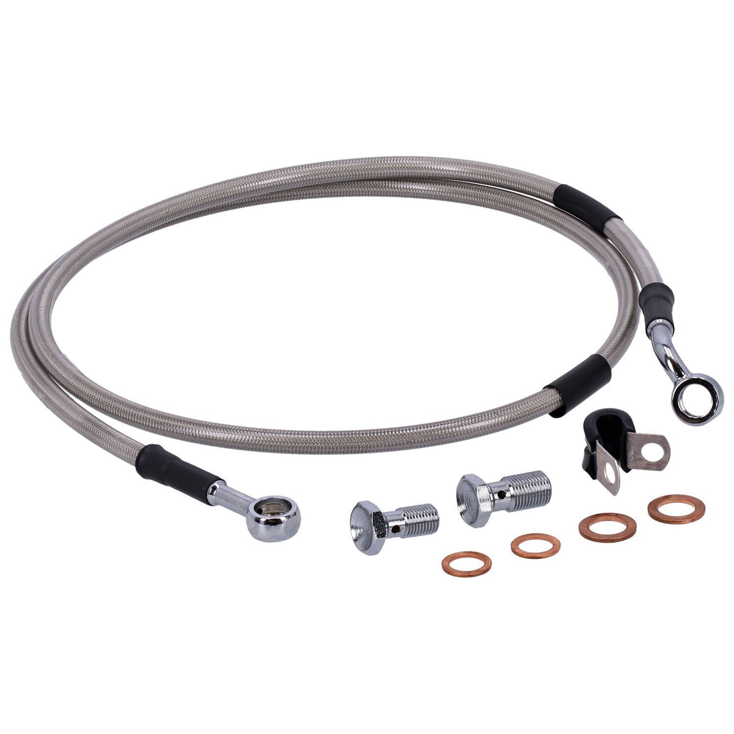 MCS by Goodridge brake line front stainless clear coated