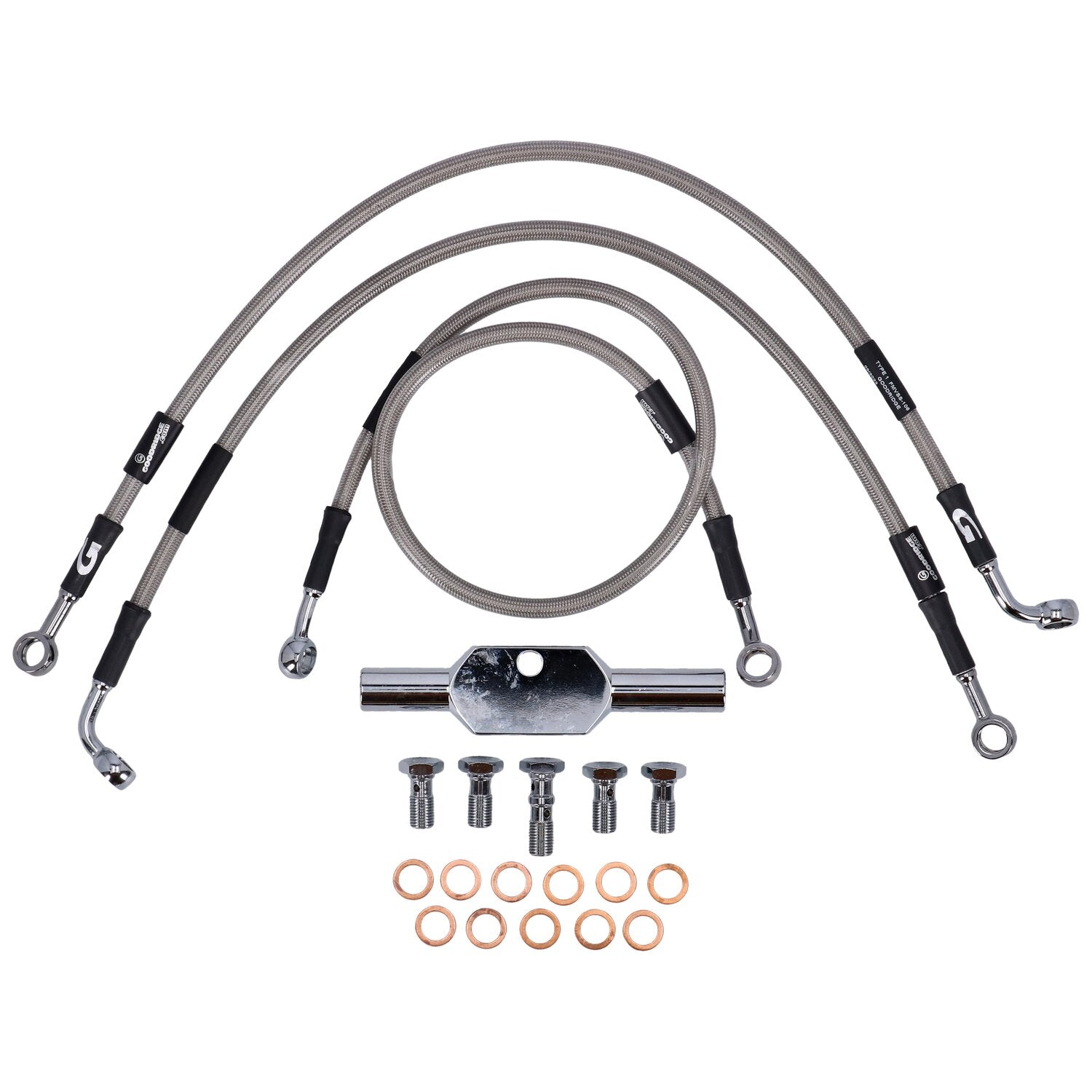 MCS by Goodridge brake line front stainless clear coated