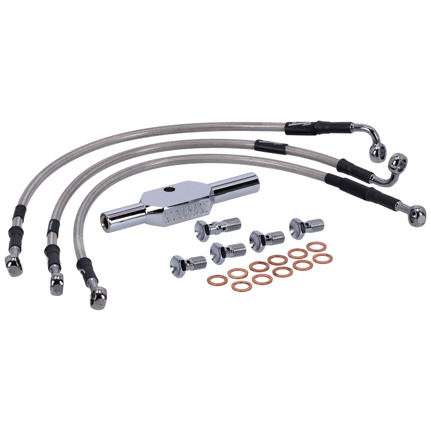 MCS by Goodridge brake line front stainless clear coated
