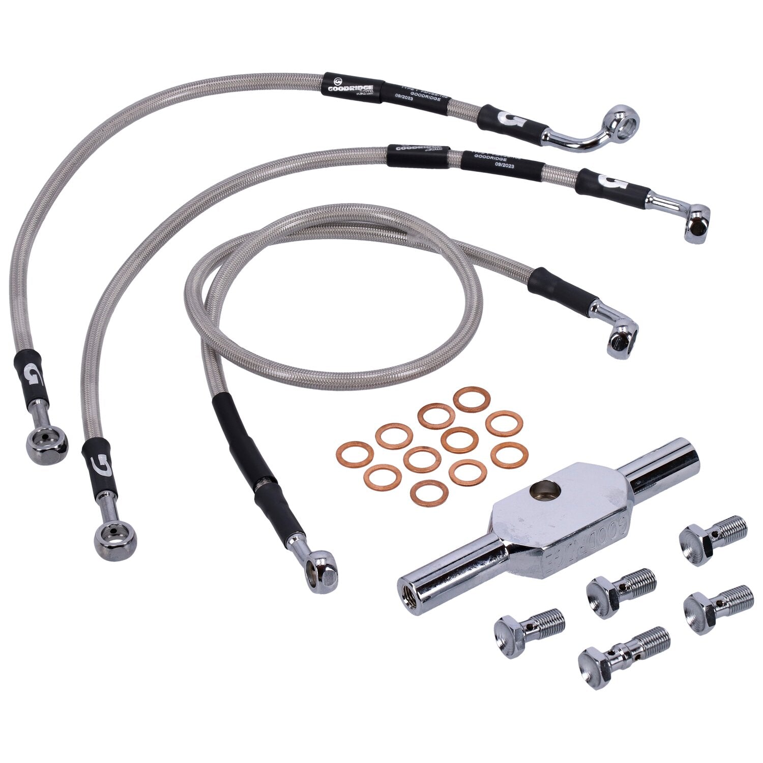 MCS by Goodridge brake line front stainless clear coated