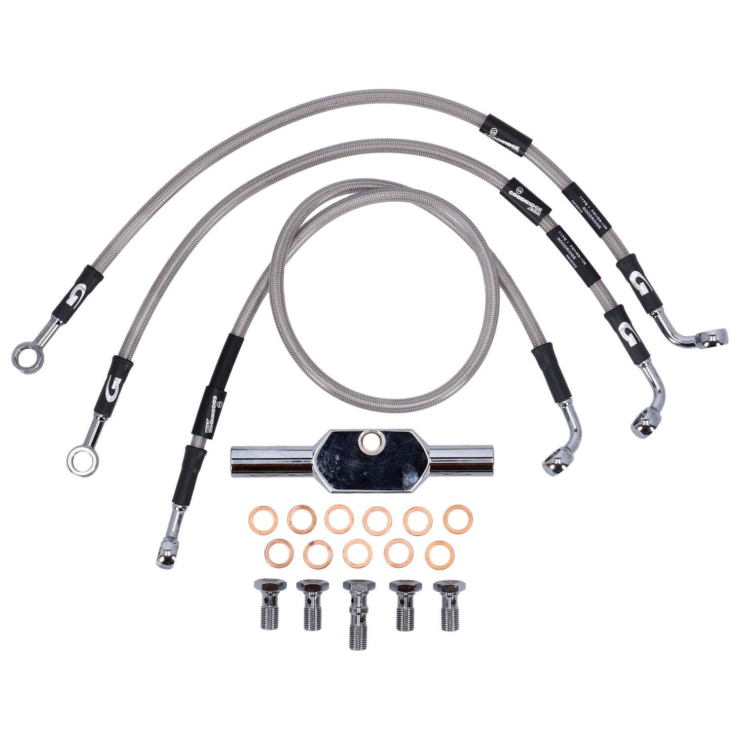MCS by Goodridge brake line front stainless clear coated