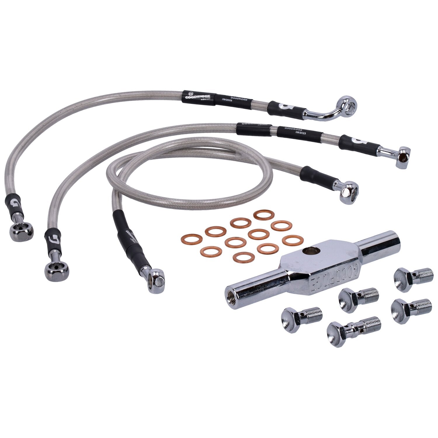 MCS by Goodridge brake line front stainless clear coated