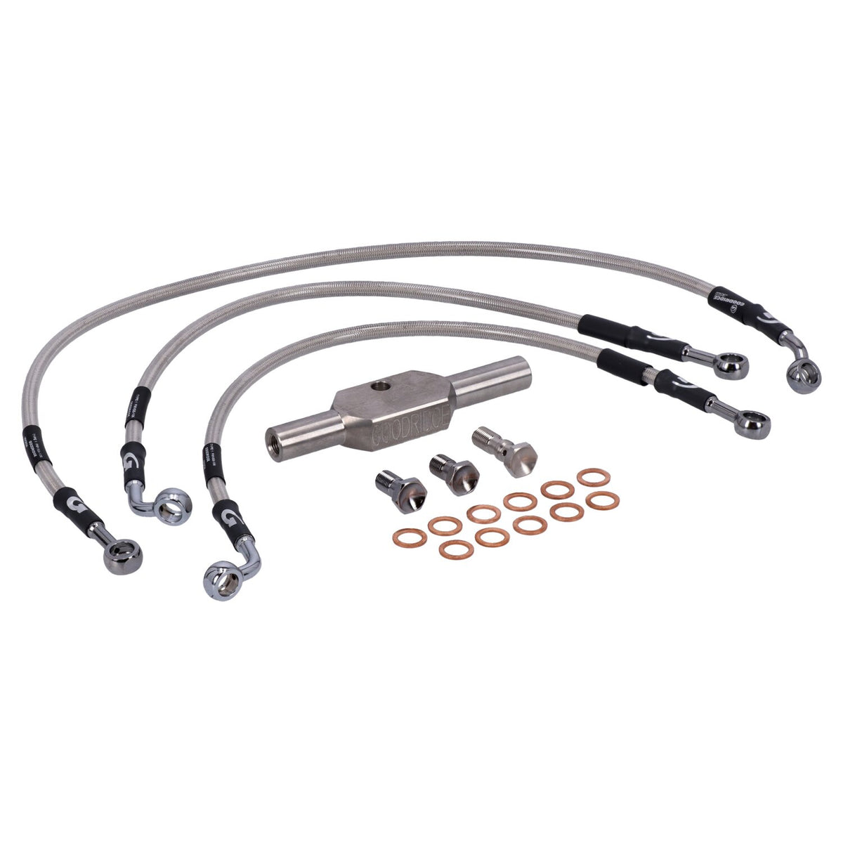 MCS by Goodridge brake line front stainless clear coated