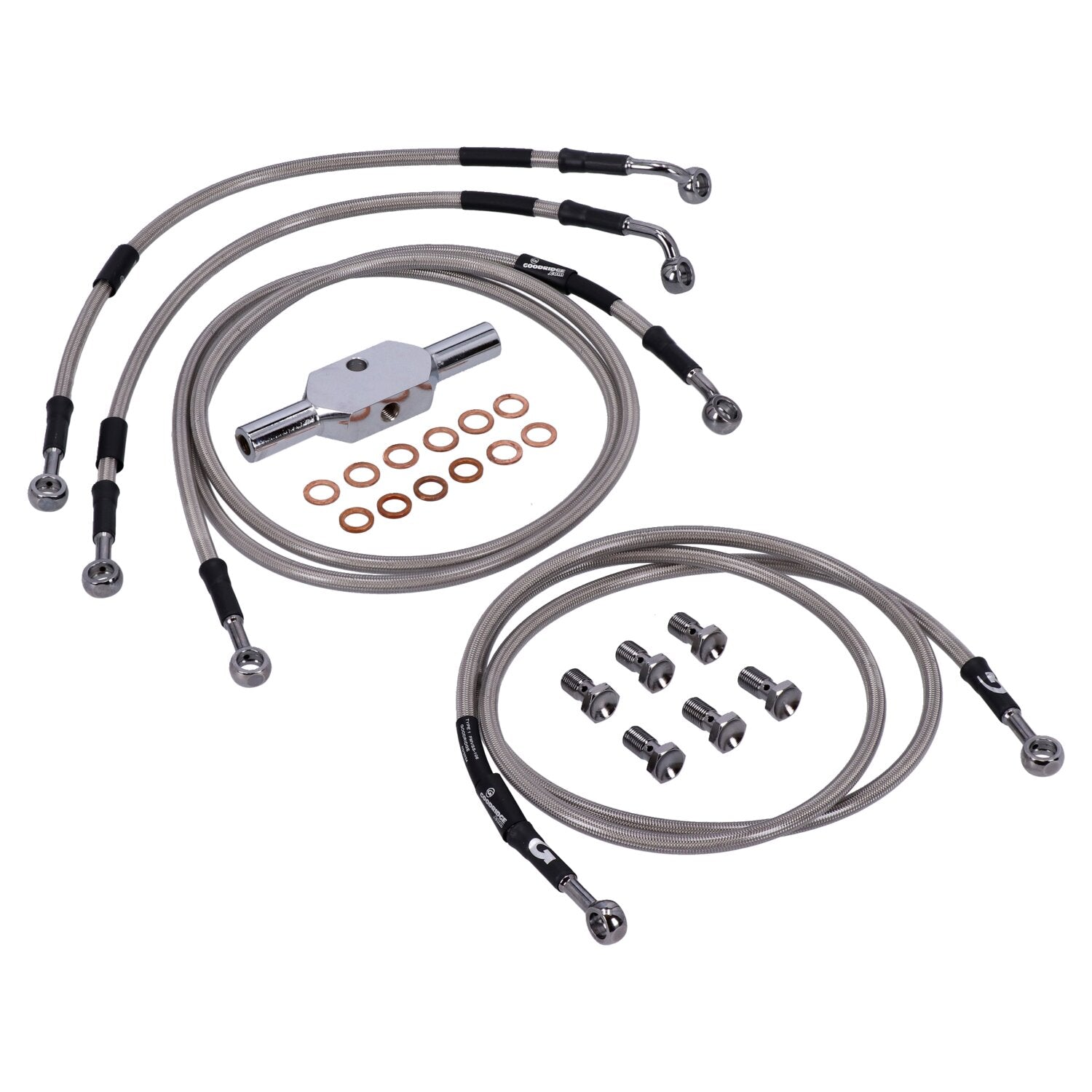 MCS by Goodridge brake line front stainless clear coated