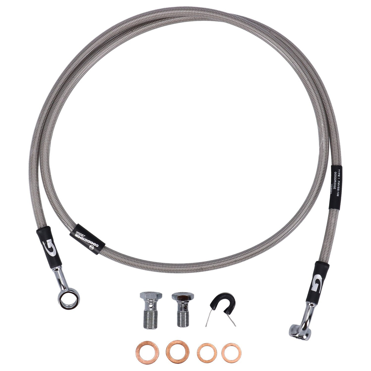 MCS by Goodridge brake line front stainless clear coated