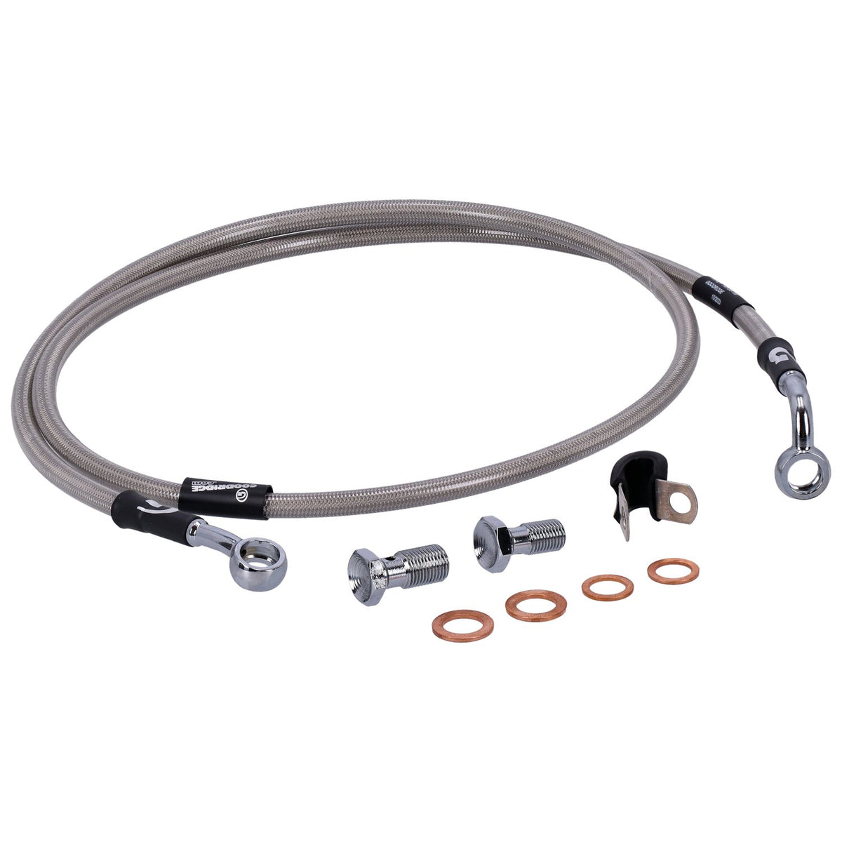 MCS by Goodridge brake line front stainless clear coated